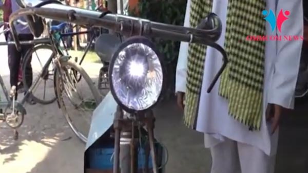 സൈക്കിള്‍ ഇലക്ട്രിക്ക് ആക്കി മാറ്റി കര്‍ഷകന്‍ -വീഡിയോ