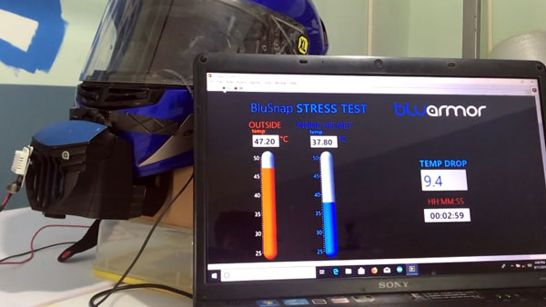 BLUE E20 കൂളര്‍ ഹെല്‍മറ്റിന്റെ പ്രവര്‍ത്തനം വെളിപ്പെടുത്തി ബ്ലൂആര്‍മര്‍-വീഡിയോ