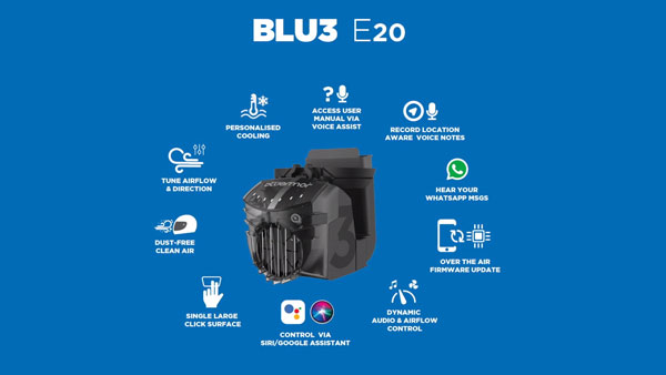 BLU3 E20 കൂളര്‍ ഹെല്‍മറ്റ് പുറത്തിറക്കി ബ്ലൂആര്‍മര്‍; വില 4,999