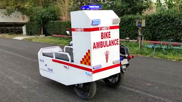 കൊവിഡ് പ്രതിരോധത്തിനായി ബൈക്ക് ആംബുലൻസുകൾ അവതരിപ്പിച്ച് ഹീറോ