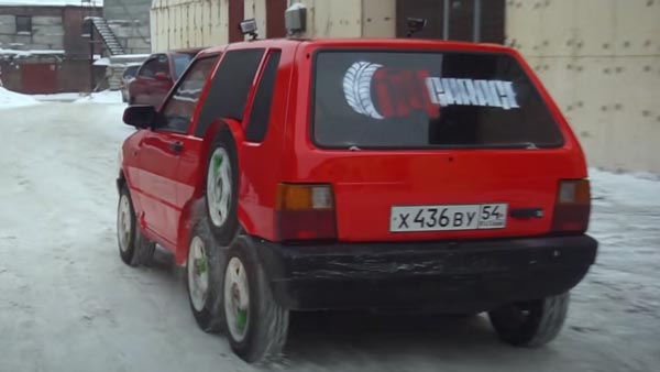 എട്ട് വീലുകളിൽ ഭ്രാന്തൻ രൂപകൽപ്പനയിലൊരുങ്ങി ഫിയറ്റ് യുനോ