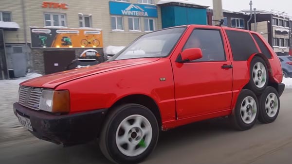 എട്ട് വീലുകളിൽ ഭ്രാന്തൻ രൂപകൽപ്പനയിലൊരുങ്ങി ഫിയറ്റ് യുനോ