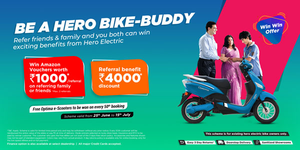 ബീ എ ബൈക്ക് ബഡി പദ്ധതിയുമായി ഹീറോ ഇലക്‌ട്രിക് 