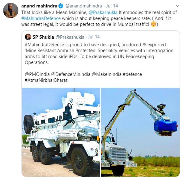 ബഹു കേമൻ തന്നെ മഹീന്ദ്രയുടെ പുതിയ പ്രതിരോധ വാഹനം