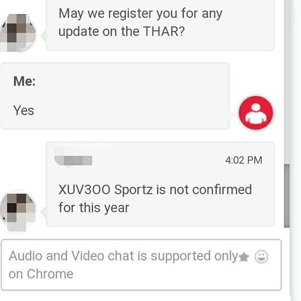 XUV300 സ്പോര്‍ട്സ് അവതരണം ഈ വര്‍ഷം ഉണ്ടാകില്ലെന്ന സൂചനയുമായി മഹീന്ദ്ര