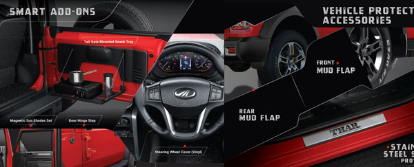 ഥാർ എസ്‌യുവിയെ കൂടുതൽ മോടിയാക്കാൻ ഔദ്യോഗിക ആക്‌സസറികളും