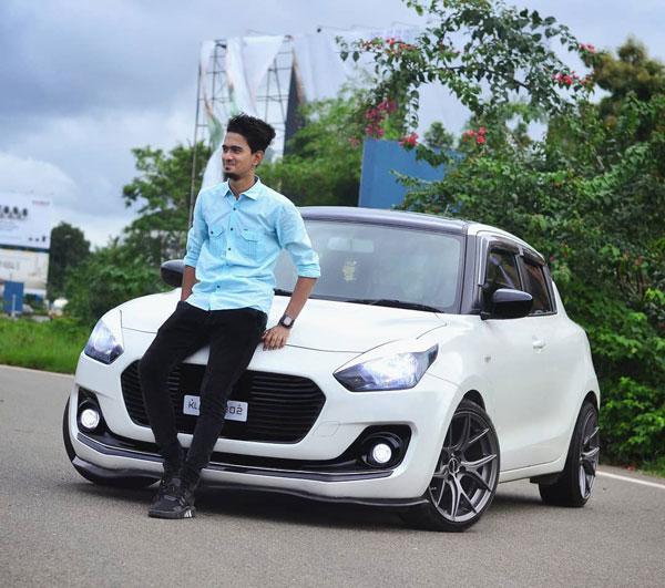 കസ്റ്റം അലോയികളുമായി ലോ റൈഡർ രൂപത്തിൽ തിളങ്ങി മാരുതി സ്വിഫ്റ്റ്