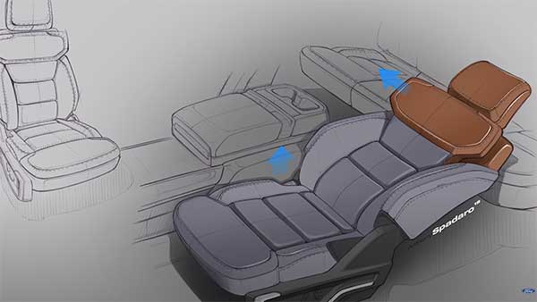 F-150 പിക്കപ്പ് ട്രക്കിലെ മാക്സ് റെക്ലൈൻ സീറ്റുകൾക്ക് പേറ്റൻഡ് നേടി ഫോർഡ്
