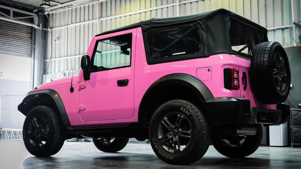 ബബിൾ‌ഗം പിങ്ക് നിറത്തിൽ ക്യൂട്ട് ലുക്കിൽ അണിഞ്ഞൊരുങ്ങി മഹീന്ദ്ര ഥാർ