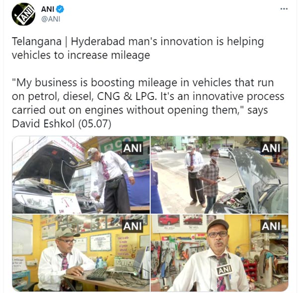 ഒരു വെടിക്ക് രണ്ട് പക്ഷി-മൈലേജ് കൂട്ടുന്നതിനൊപ്പം മലിനീകരണം കുറയ്ക്കാം; 5M മൈലേജ് ബൂസ്റ്ററുമായി ഹൈദരാബാദ് സ്വദേശി