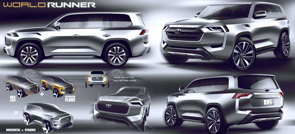 2022 ലാൻഡ് ക്രൂയിസർ എത്തേണ്ടിയിരുന്നത് ഈ രൂപത്തിൽ; പുതുതലമുറ മോഡലിന്റെ ആദ്യ ഡിസൈൻ സ്കെച്ചുകൾ പങ്കുവെച്ച് ടൊയോട്ട