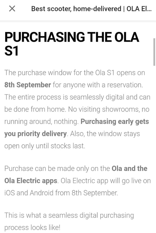 ഷോറൂമുകൾക്കായി അലയേണ്ട; Ola ഇലക്ട്രിക് സ്കൂട്ടർ വളരെ സിമ്പിളായി വാങ്ങാം - പർച്ചേസ് പ്രക്രിയകൾ ഇങ്ങനെ