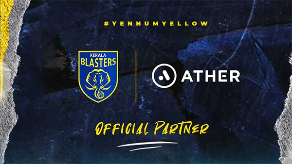 കൊമ്പൻമാർക്ക് ഇനി ഇലക്‌ട്രിക് കരുത്തും, കേരള ബ്ലാസ്റ്റേഴ്‌സിന്റെ ഔദ്യോഗിക പങ്കാളിയായി ഏഥര്‍ എനര്‍ജി