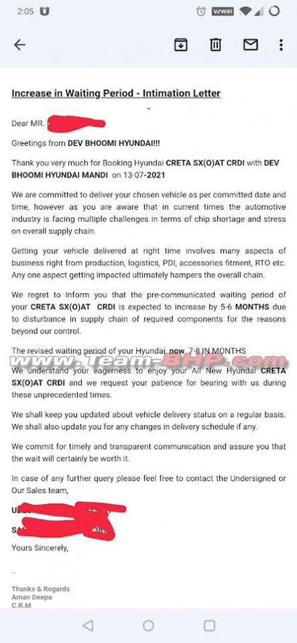 വൻ ഡിമാൻഡ്; പുത്തൻ Creta -യ്ക്കായി ഇനി എട്ട് മാസത്തോളം കാത്തിരിക്കണം