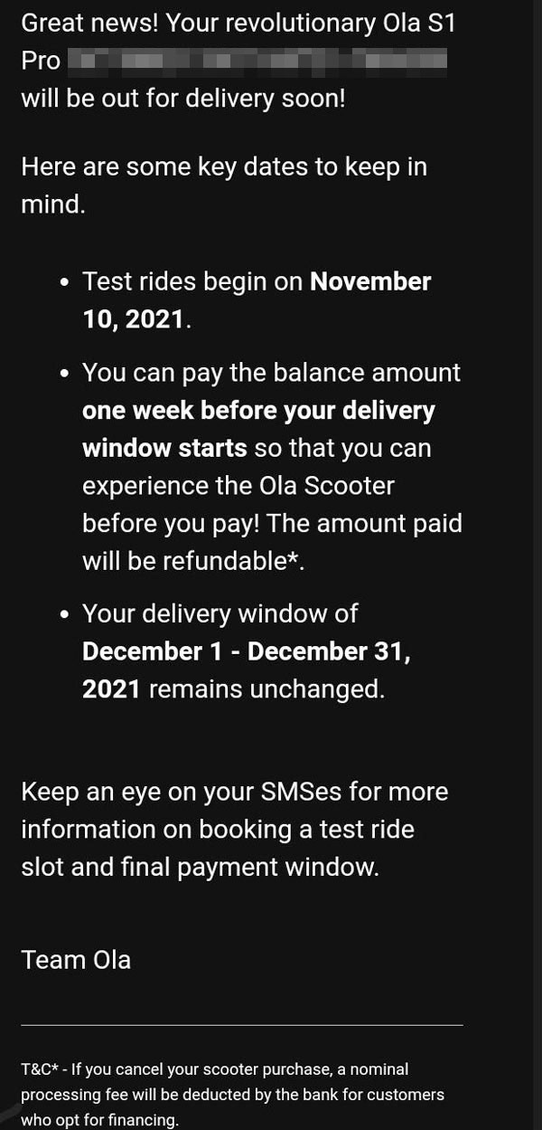 S1, S1 പ്രോ ഇലക്ട്രിക് സ്‌കൂട്ടറുകള്‍ക്കായുള്ള ടെസ്റ്റ് ഡ്രൈവ് തീയതി വെളിപ്പെടുത്തി Ola