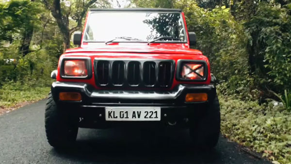 റെഡ് നിറത്തിൽ പരുക്കൻ ഭാവത്തിൽ കസ്റ്റം ബിൾഡ് Mahindra Invader റെഡ് നിറത്തിൽ പരുക്കൻ ഭാവത്തിൽ കസ്റ്റം ബിൾഡ് Mahindra Invader