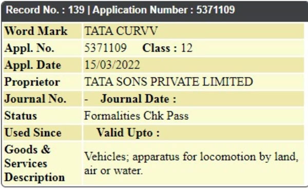 പുത്തൻ ഇവികൾ അണിയറയിൽ; Sliq & Curvv നെയിംപ്ലേറ്റുകൾ രജിസ്റ്റർ ചെയ്ത് Tata