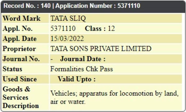 പുത്തൻ ഇവികൾ അണിയറയിൽ; Sliq & Curvv നെയിംപ്ലേറ്റുകൾ രജിസ്റ്റർ ചെയ്ത് Tata