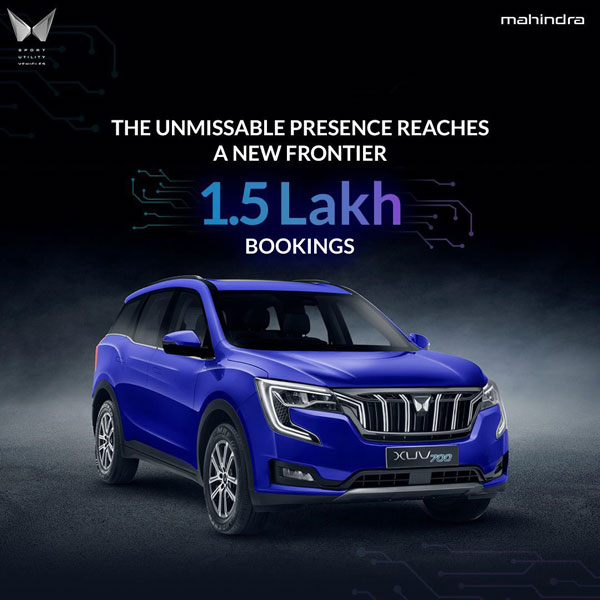 എതിരാളികളെ ഞെട്ടിച്ച് Mahindra XUV700; ബുക്കിംഗ് 1.50 ലക്ഷം പിന്നിട്ടു
