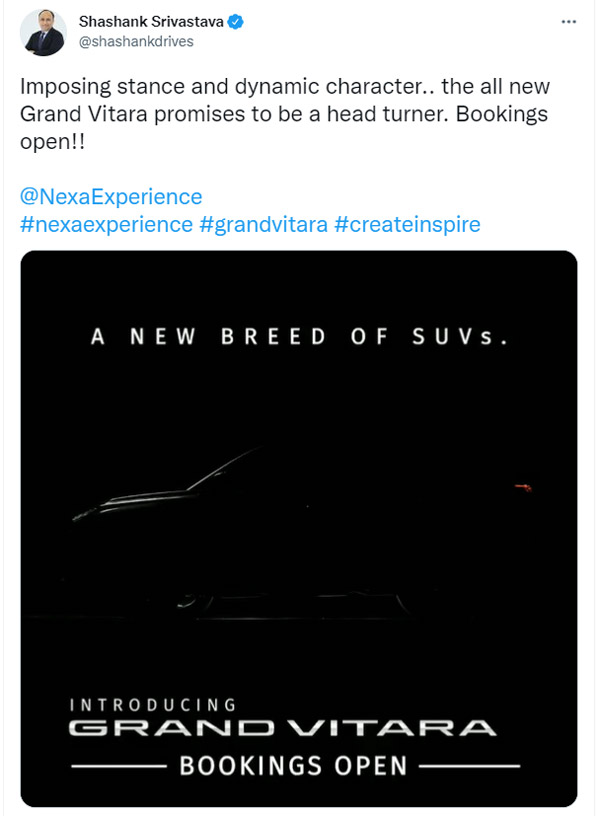 സ്റ്റൈൽ സ്റ്റൈൽ, Grand Vitara എസ്‌യുവിയുടെ പുത്തൻ ടീസർ പുറത്തുവിട്ട് Maruti Suzuki 