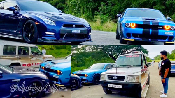 സ്‌കൂള്‍ കോമ്പൗണ്ടില്‍ അഭ്യാസം; ഗള്‍ഫ് രജസ്‌ട്രേഷന്‍ Dodge Challenger SRT പിടികൂടി