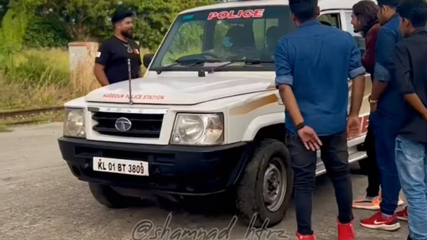 സ്‌കൂള്‍ കോമ്പൗണ്ടില്‍ അഭ്യാസം; ഗള്‍ഫ് രജസ്‌ട്രേഷന്‍ Dodge Challenger SRT പിടികൂടി