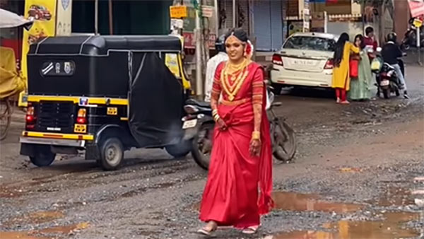 'റോഡില്‍ കുഴിയുള്ളപ്പോള്‍ എന്തിന് ലൊക്കേഷന്‍ തപ്പി നടപ്പൂ'; ഫോട്ടോഷൂട്ട് വൈറല്‍