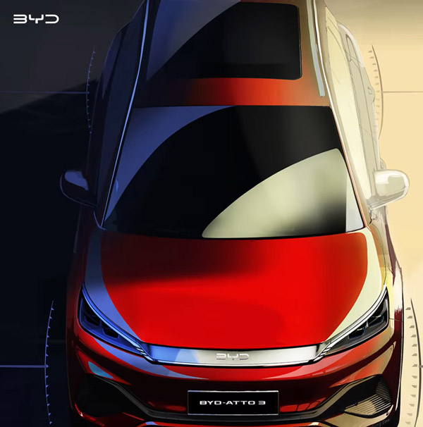 Atto 3 ഇലക്ട്രിക് എസ്‌യുവിയുടെ ലോഞ്ച് നാളെ; ഡിസൈന്‍ സ്‌കെച്ചുകള്‍ പങ്കുവെച്ച് BYD