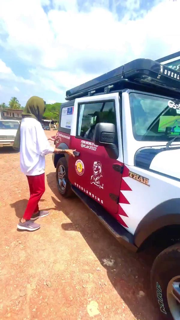 മെസ്സി ലോകകപ്പ് ഉയര്‍ത്തുന്നത് കാണണം; നാജി നൗഷി ഒറ്റക്ക് Mahindra Thar-ല്‍ ഖത്തറിലേക്ക് 