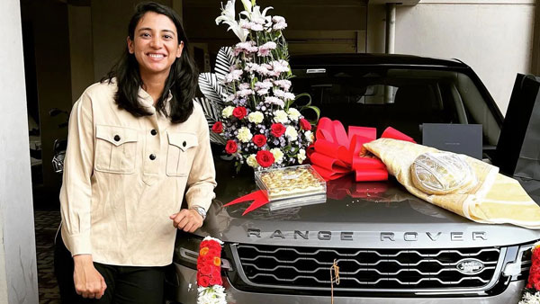 വേറെ റേഞ്ചായി സ്മൃതി മന്ദാന; 72 ലക്ഷത്തിന്റെ Range Rover Evoque സ്വന്തമാക്കി