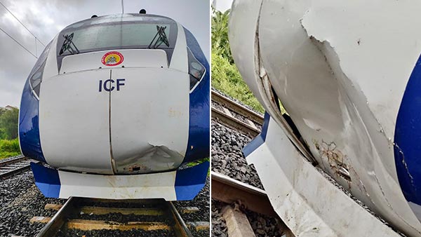 പോത്തുകള്‍ക്ക് പിന്നാലെ പശു; വീണ്ടും അപകടത്തില്‍പ്പെട്ട് വന്ദേ ഭാരത് എക്‌സ്പ്രസ്