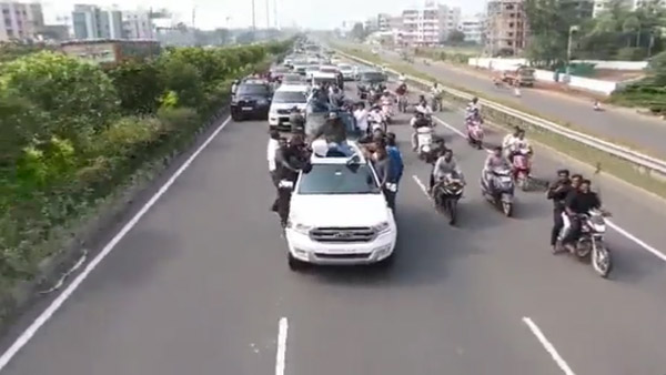 Ford Endeavour-ന് മുകളില്‍ പവന്‍ കല്ല്യാണിന്റെ സിനിമ സ്‌റ്റൈല്‍ വീഡിയോ; യാത്ര പൊലീസിനെ വെല്ലുവിളിച്ച് 