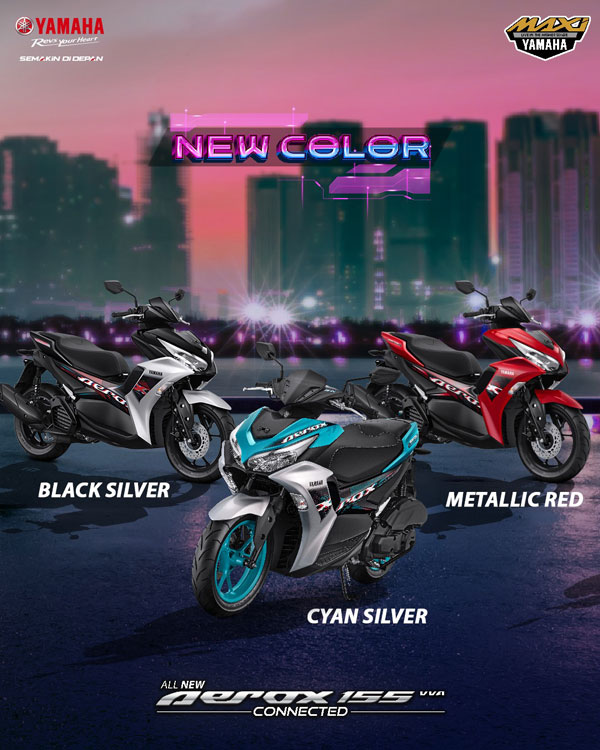 Aerox 155-ന് യുവത്വം തുളുമ്പുന്ന സ്‌പോര്‍ട്ടി ലുക്ക്; പുതിയ നിറങ്ങൾ നൽകി Yamaha 