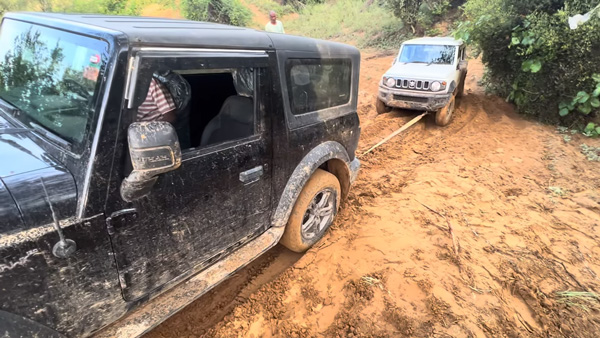 maruti suzuki jimny rescues mahindra thar