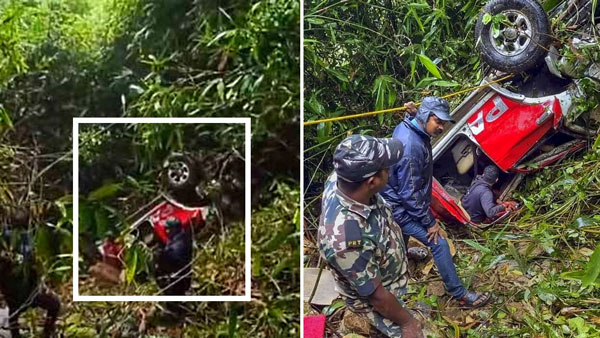 പജേറോ വീണത് 1600 അടി താഴ്ച്ചയിലേക്ക്; അത്ഭുതകരമായി രക്ഷപ്പെട്ട് യാത്രക്കാർ പജേറോ വീണത് 1600 അടി താഴ്ച്ചയിലേക്ക്; അത്ഭുതകരമായി രക്ഷപ്പെട്ട് യാത്രക്കാർ