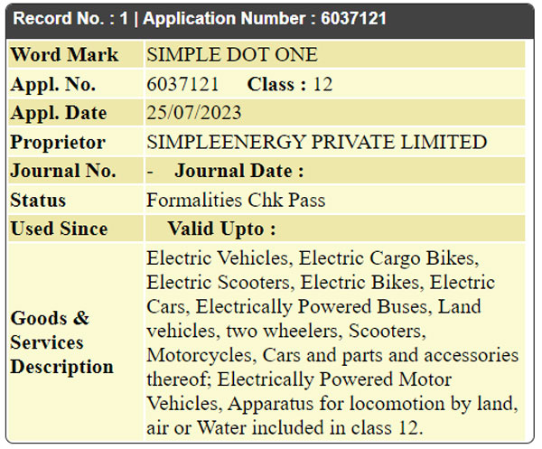 simple dot one trademark