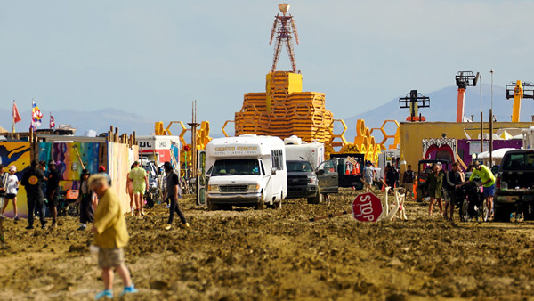 burning man festival traffic jam