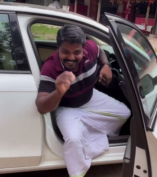 farmer arrives in audi to sell vegetables roadside farmer arrives in audi to sell vegetables roadside