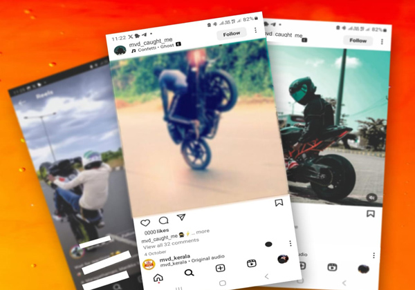 കുറുക്കനെ കറക്കണ കിളിയല്ലേ; സ്റ്റണ്ടിങ്ങ് വീഡിയോ തപ്പി എംവിഡി മാമൻമാർ ഇറങ്ങിയിട്ടുണ്ടേ