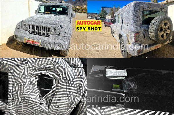 mahindra thar 5 door test mule spotted