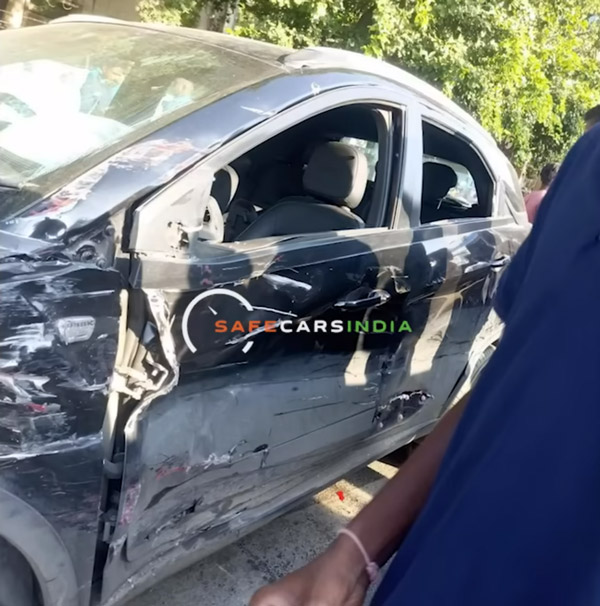 bus crashes into tata nexon