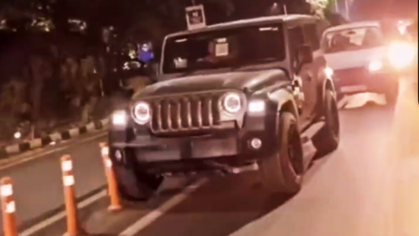 Mahindra Thar Driver Recklessly Drives Over Barrier