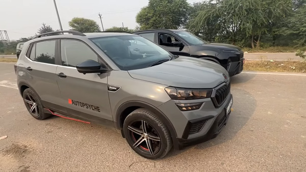 Drag Race Between New Tata Harrier Facelift And Skoda Kushaq