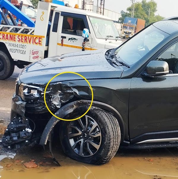 tata nexon facelift mahindra scorpio-n crashed tata nexon facelift mahindra scorpio-n crashed