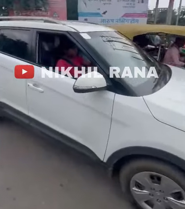 woman crashes hyundai creta