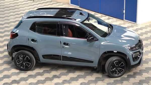 Renault Kwid Modified With Sonic Grey Colour And Sunroof