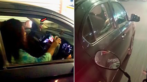 Women Watching TV Serial While Driving Video Viral