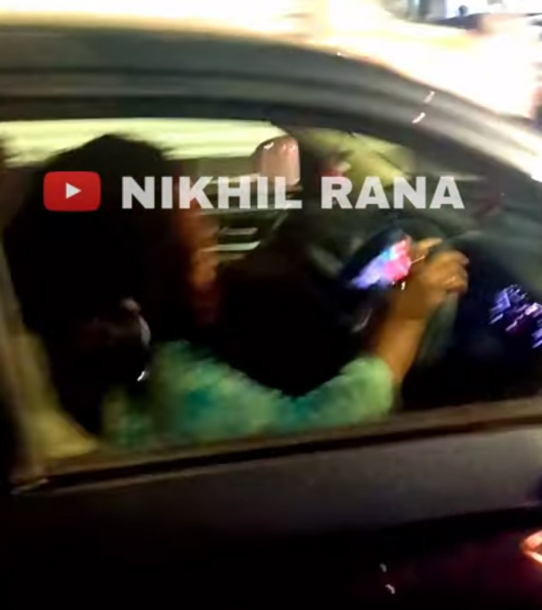 Women Watching TV Serial While Driving Video Viral