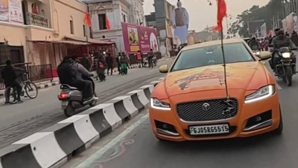 Siddharth Doshi Wrapped His Jaguar In Orange Color Siddharth Doshi Wrapped His Jaguar In Orange Color