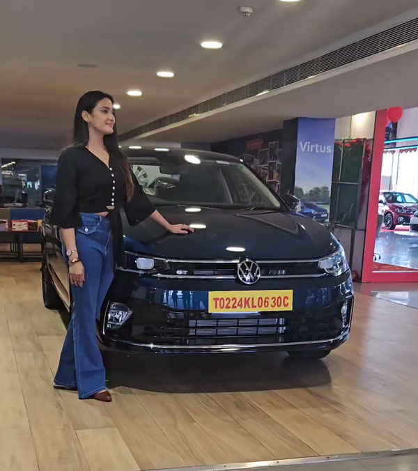 Actress Aditi Ravi Buys New Volkswagen Virtus GT Sedan Worth 23 Lakh